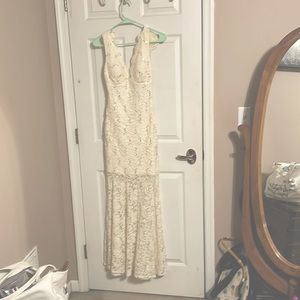 White high low lace dress